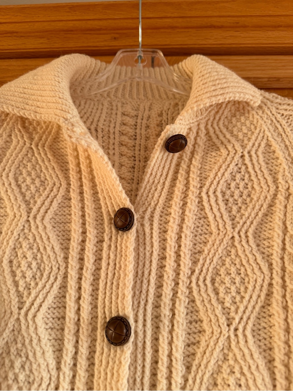 New Hand knit Merino Wool Cardigan size S/M - Picture 4 of 6